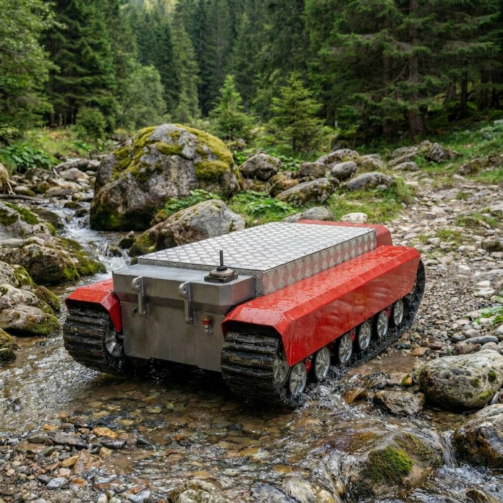 EVRAN-X fording a mountain stream