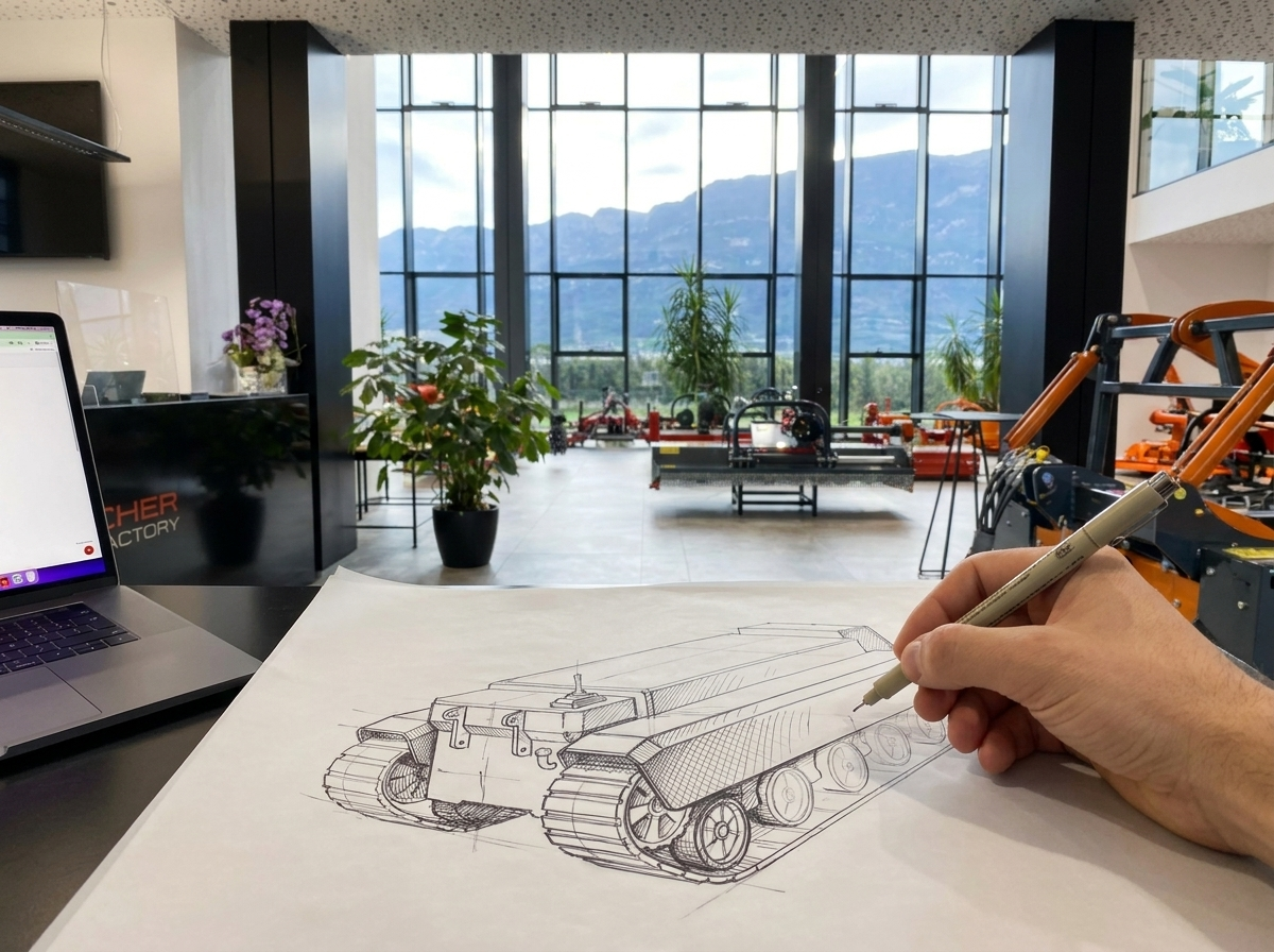 EVRAN-X track design sketch at Fischer Factory